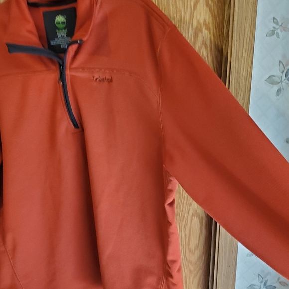 Timberland 1/4 zip knit pullover red orange polyester size XXL - Picture 6 of 10